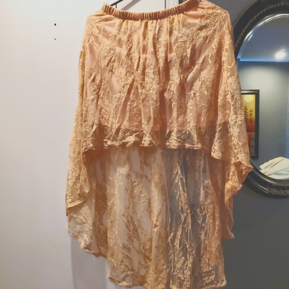 Forever 21 Mini High Low Lace Skirt